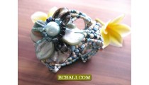 Flowers Seashells Beads Bracelets Cuff Designs